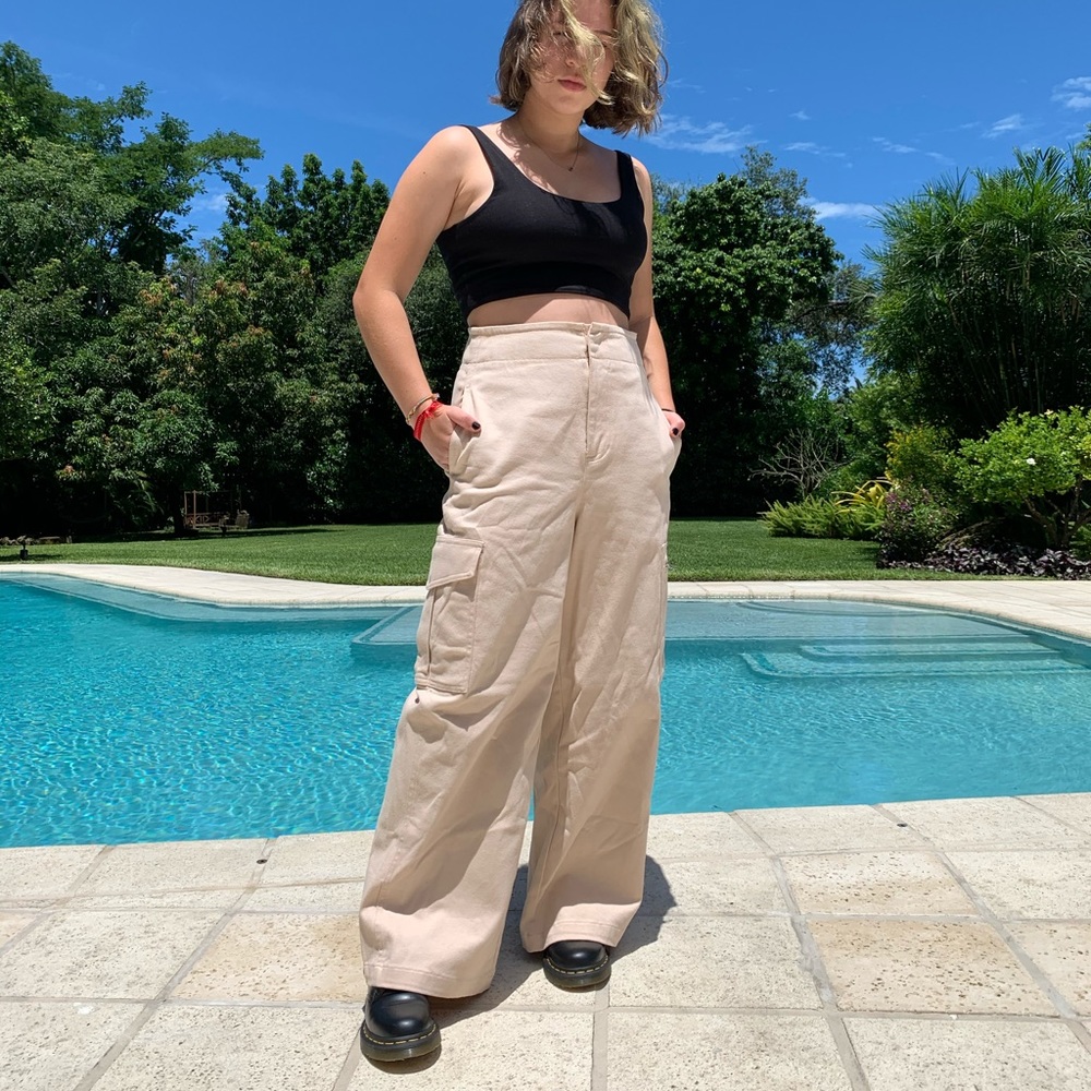 Light pink Zara wide leg pants
